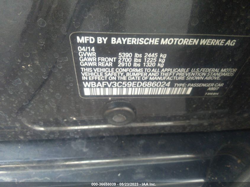 2014 BMW 5 SERIES 535D XDRIVE - WBAFV3C59ED686024