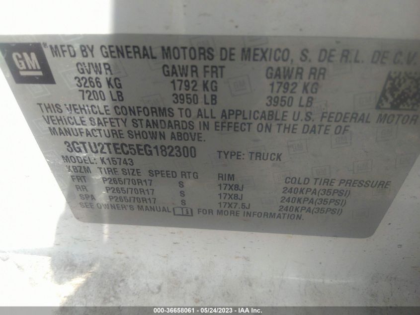 2014 GMC SIERRA 1500 - 3GTU2TEC5EG182300