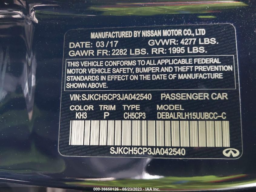 2018 INFINITI QX30 PREMIUM SJKCH5CP3JA042540
