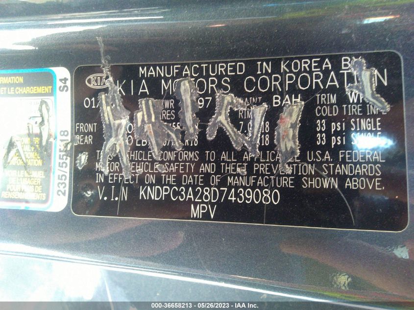 2013 KIA SPORTAGE EX - KNDPC3A28D7439080