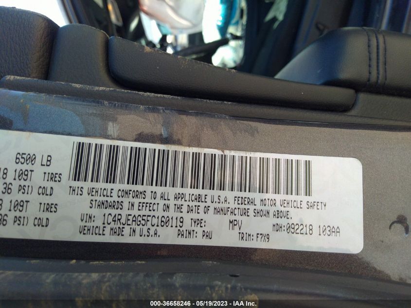 2015 JEEP GRAND CHEROKEE LAREDO - 1C4RJEAG5FC160119