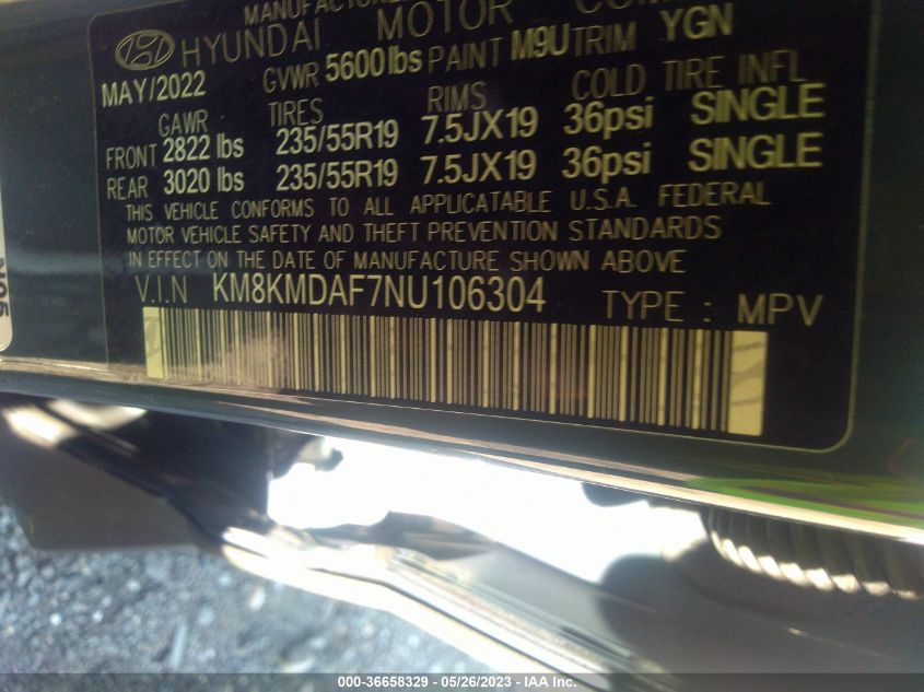 2022 HYUNDAI IONIQ 5 SE KM8KMDAF7NU106304