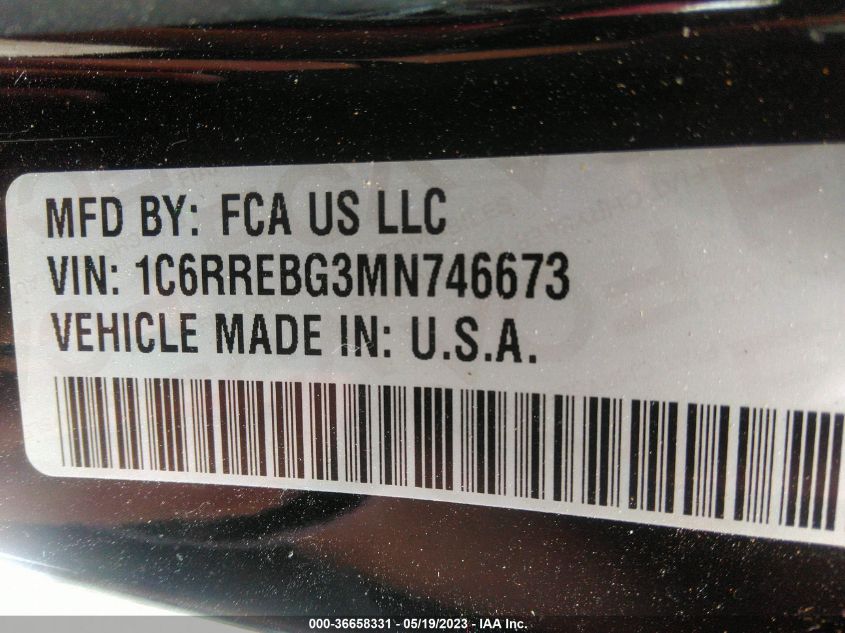 2021 RAM 1500 BIG HORN - 1C6RREBG3MN746673