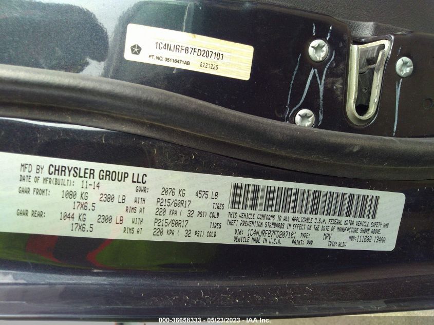 2015 JEEP PATRIOT HIGH ALTITUDE EDITION - 1C4NJRFB7FD207101