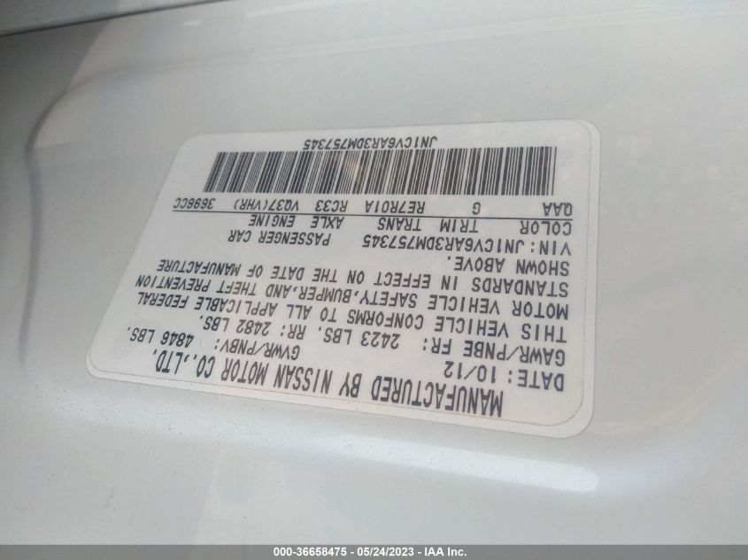 2013 INFINITI G37 SEDAN X - JN1CV6AR3DM757345