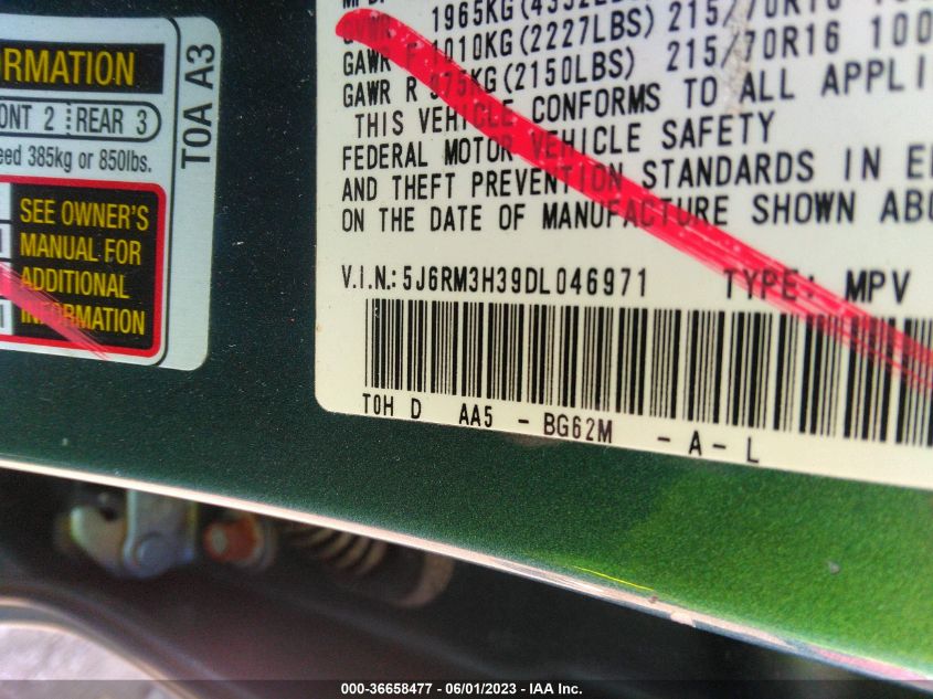 2013 HONDA CR-V LX - 5J6RM3H39DL046971