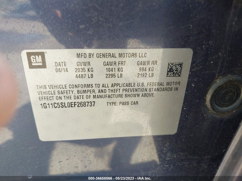 2014 CHEVROLET MALIBU LT - 1G11C5SL0EF268737