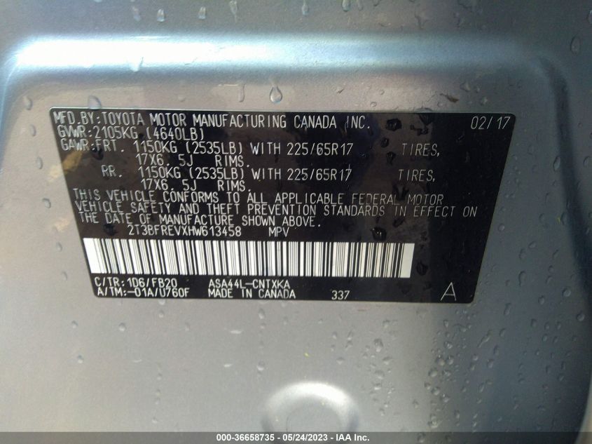 2017 TOYOTA RAV4 LE - 2T3BFREVXHW613458