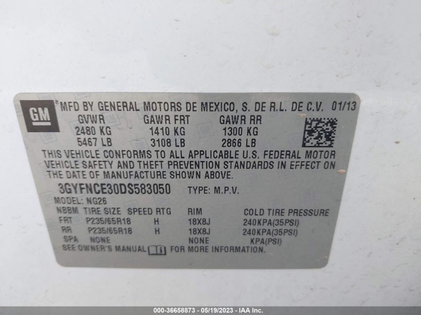 2013 CADILLAC SRX LUXURY COLLECTION - 3GYFNCE30DS583050