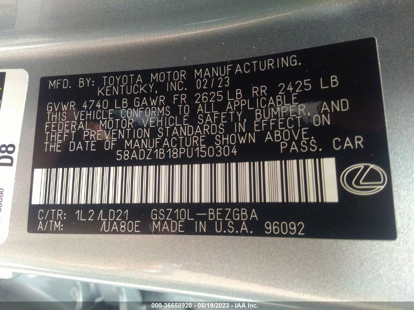 2023 LEXUS ES ES 350 - 58ADZ1B18PU150304