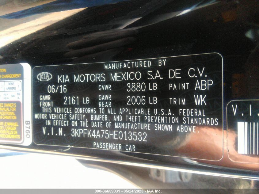 2017 KIA FORTE LX - 3KPFK4A75HE013532