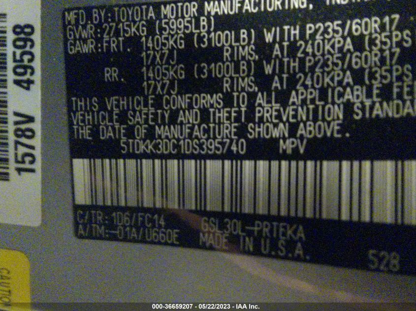 2013 TOYOTA SIENNA LE - 5TDKK3DC1DS395740