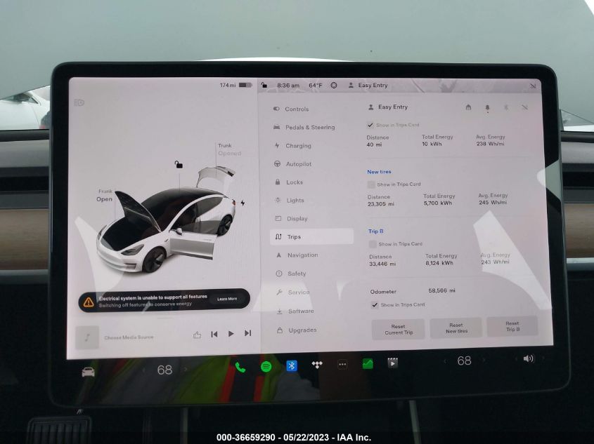 2018 TESLA MODEL 3 RANGE BATTERY - 5YJ3E1EA2JF063450