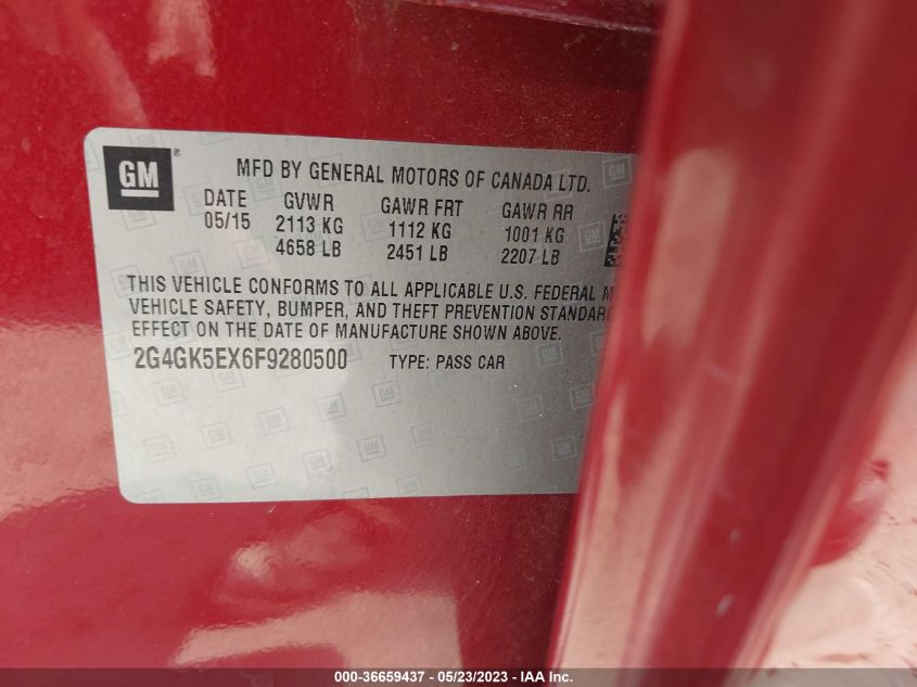 2015 BUICK REGAL - 2G4GK5EX6F9280500
