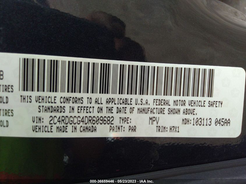 2013 DODGE GRAND CARAVAN SXT - 2C4RDGCG4DR609682