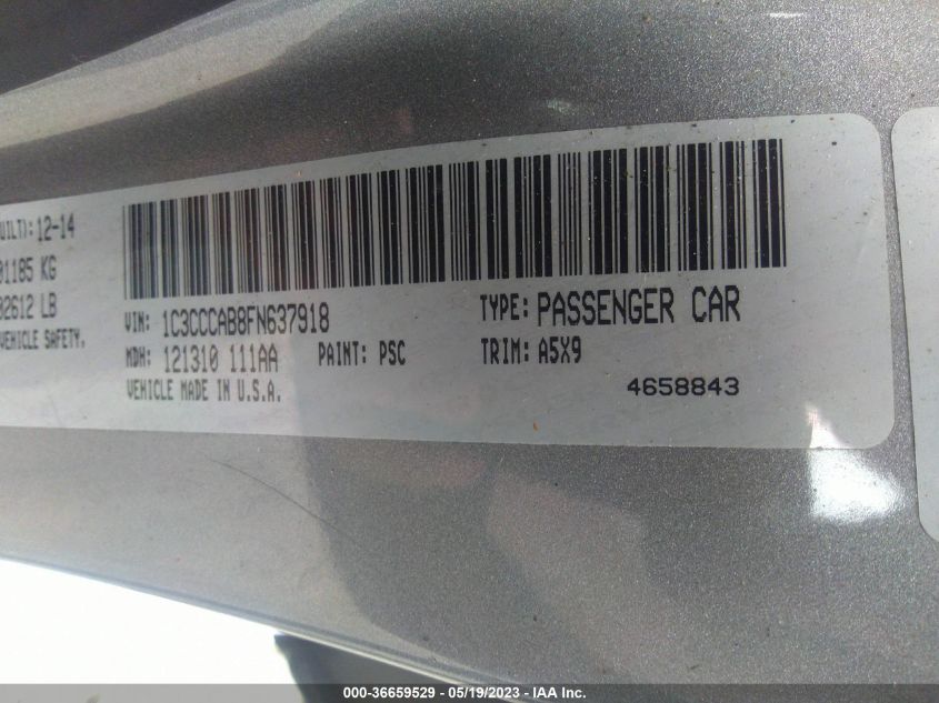 2015 CHRYSLER 200 LIMITED - 1C3CCCAB8FN637918