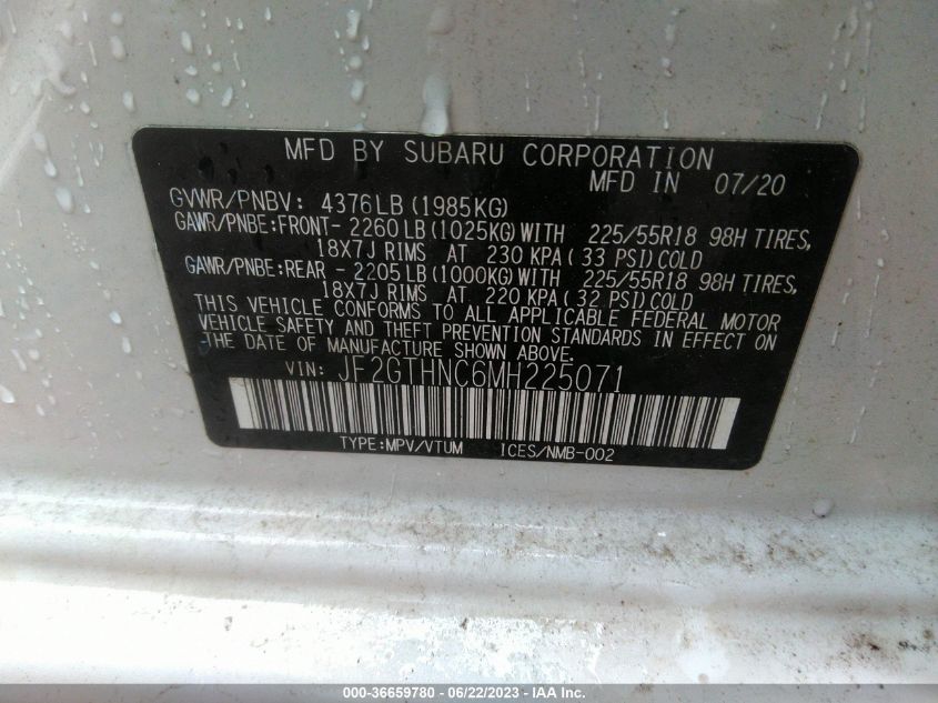 2021 SUBARU CROSSTREK LIMITED - JF2GTHNC6MH225071