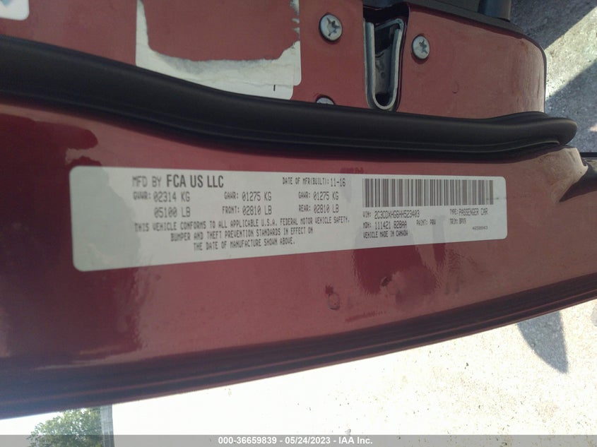 VIN 2C3CDXHG6HH523403 2017 DODGE CHARGER SXT