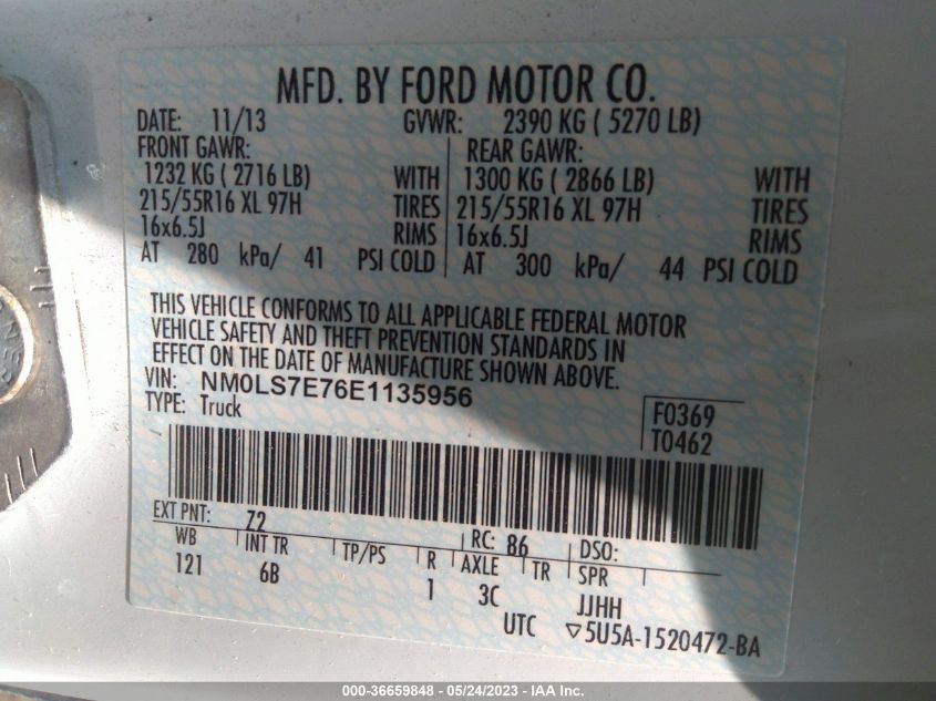 2014 FORD TRANSIT CONNECT XL - NM0LS7E76E1135956