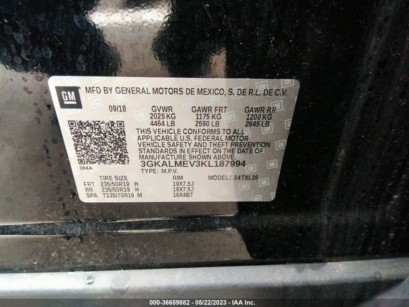 2019 GMC TERRAIN SLE - 3GKALMEV3KL187994