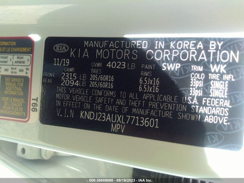 2020 KIA SOUL S - KNDJ23AUXL7713601