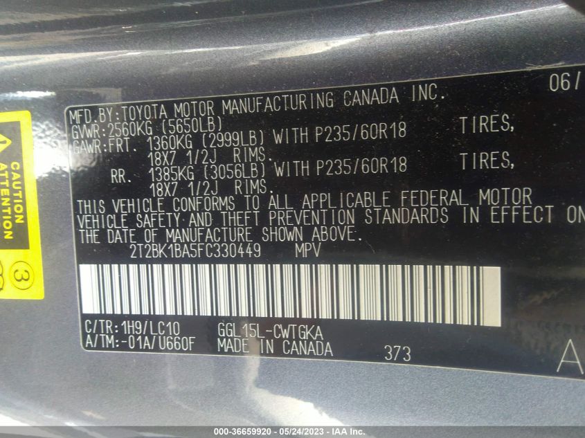 2015 LEXUS RX 350 - 2T2BK1BA5FC330449