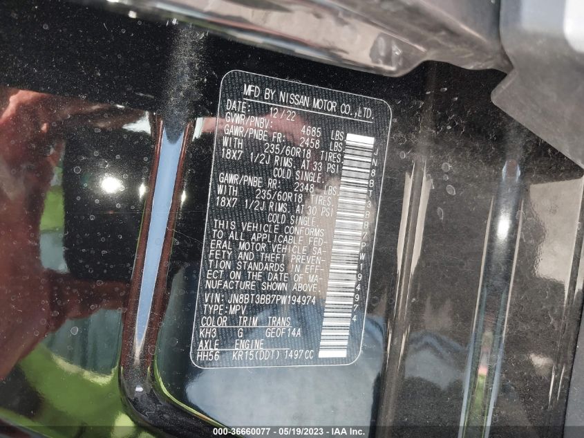 2023 NISSAN ROGUE SV - JN8BT3BB7PW194974