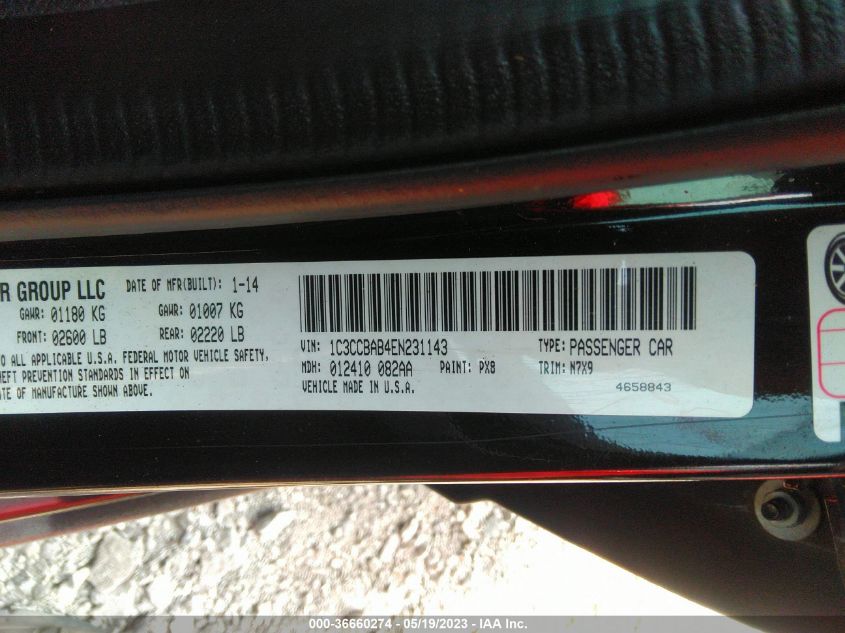 2014 CHRYSLER 200 LX - 1C3CCBAB4EN231143
