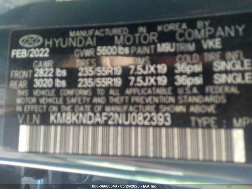 2022 HYUNDAI IONIQ 5 SEL - KM8KNDAF2NU082393