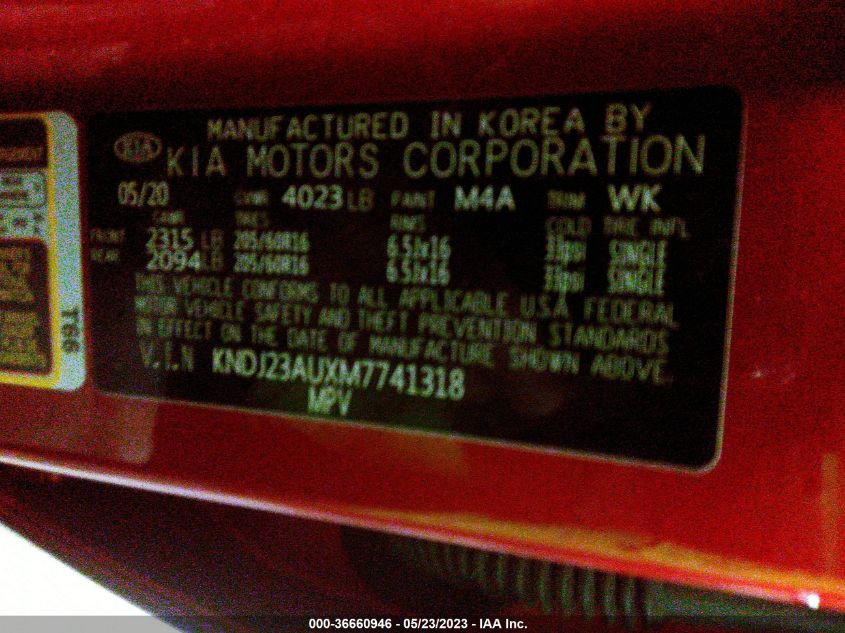 2021 KIA SOUL S - KNDJ23AUXM7741318