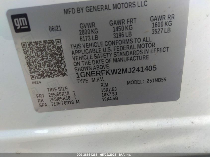 2021 CHEVROLET TRAVERSE LS - 1GNERFKW2MJ241405