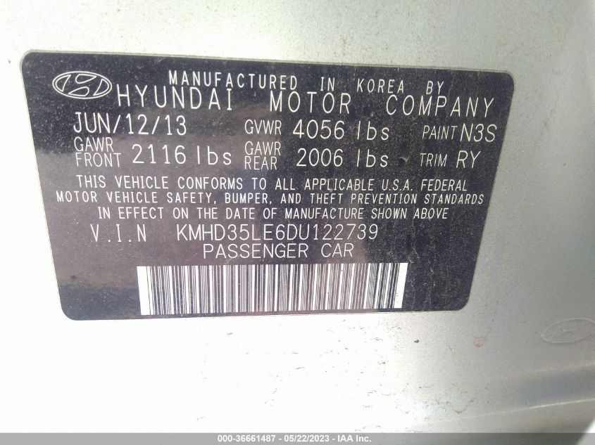 2013 HYUNDAI ELANTRA GT - KMHD35LE6DU122739