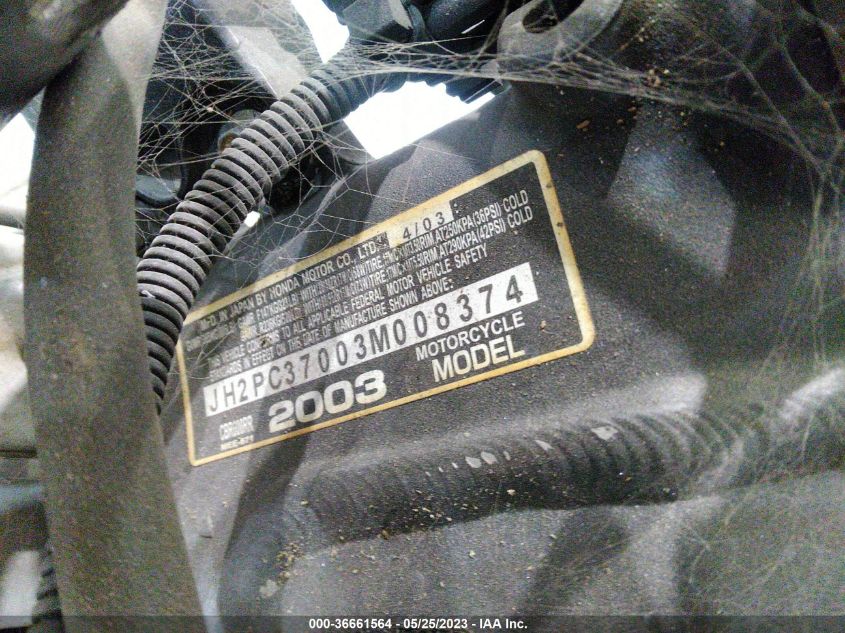 2003 HONDA CBR600 RR JH2PC37003M008374