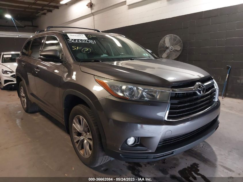 2015 TOYOTA HIGHLANDER XLE - 5TDJKRFH0FS221569