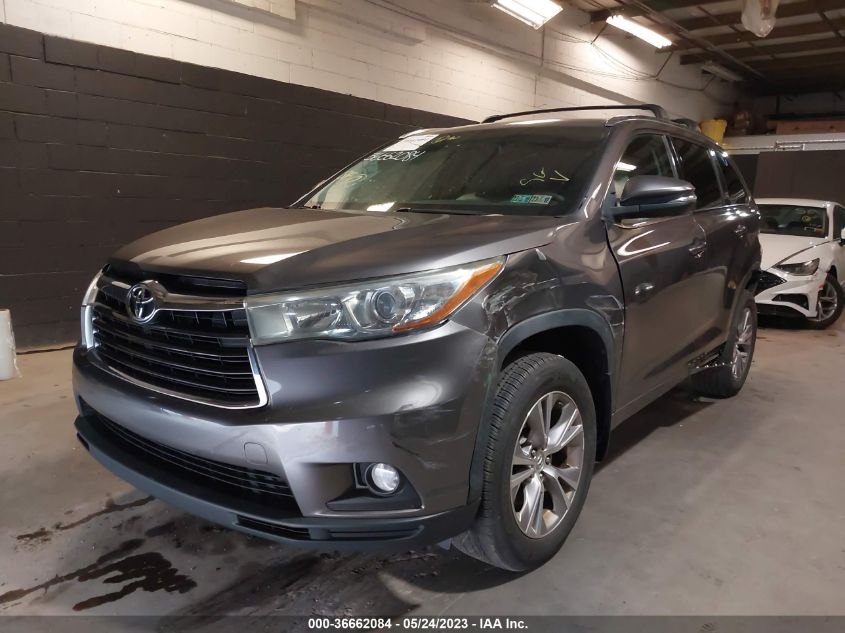 2015 TOYOTA HIGHLANDER XLE - 5TDJKRFH0FS221569