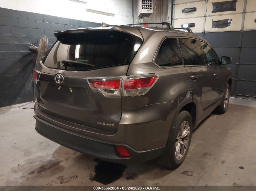 2015 TOYOTA HIGHLANDER XLE - 5TDJKRFH0FS221569