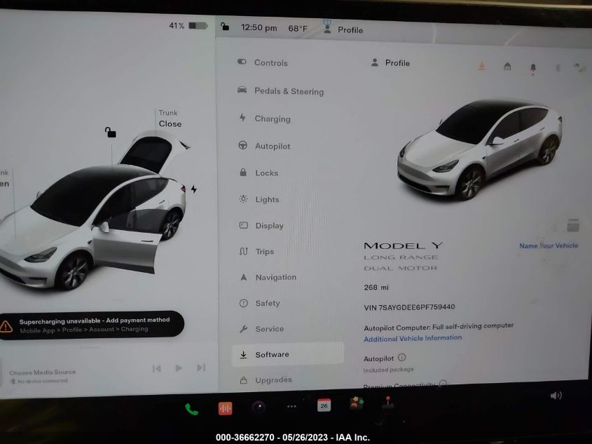 2023 TESLA MODEL Y LONG RANGE - 7SAYGDEE6PF759440