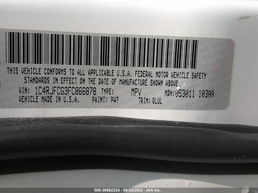 2015 JEEP GRAND CHEROKEE OVERLAND - 1C4RJFCG3FC866878