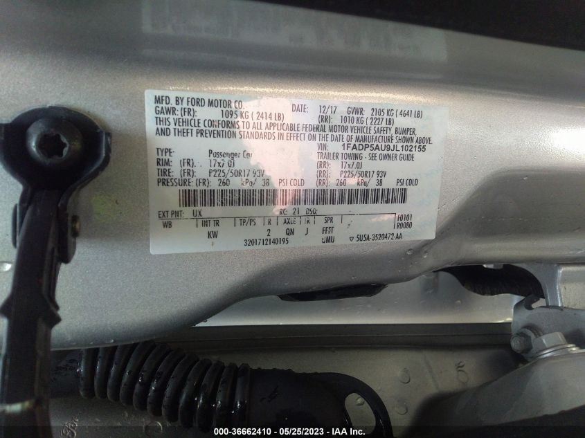2018 FORD C-MAX HYBRID SE - 1FADP5AU9JL102155