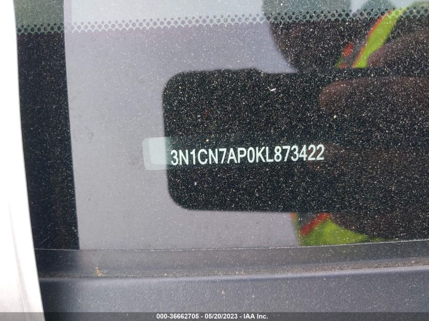 2019 NISSAN VERSA SEDAN SV - 3N1CN7AP0KL873422
