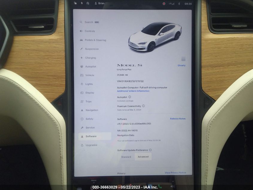 2020 TESLA MODEL S LONG RANGE - 5YJSA1E27LF370132