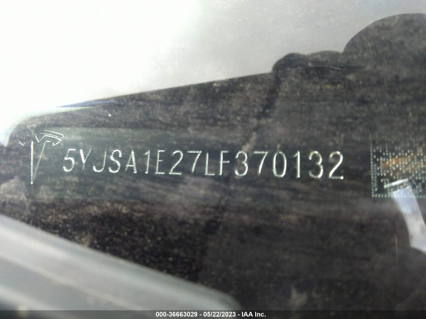 2020 TESLA MODEL S LONG RANGE - 5YJSA1E27LF370132