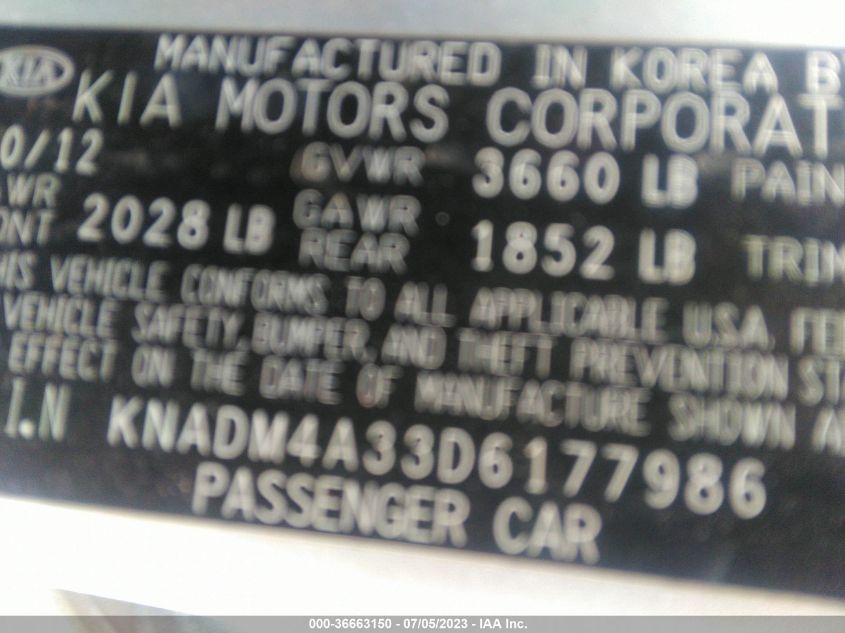 2013 KIA RIO LX - KNADM4A33D6177986