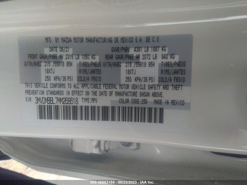 2021 MAZDA CX-30 SELECT - 3MVDMBBL7MM268618