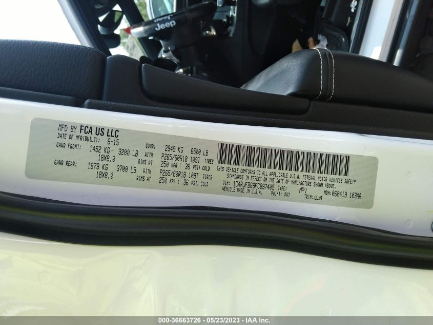2015 JEEP GRAND CHEROKEE LIMITED - 1C4RJFBG8FC887405