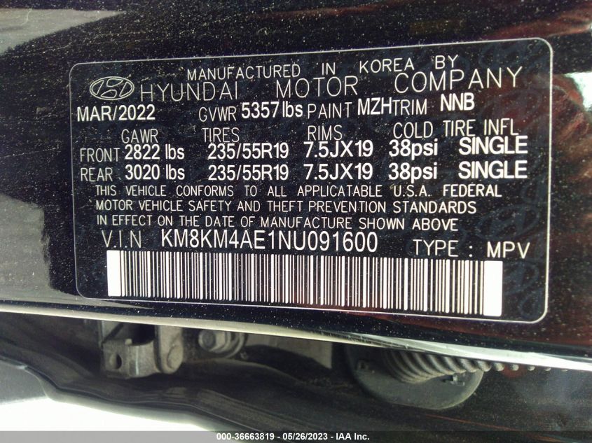 2022 HYUNDAI IONIQ 5 SE - KM8KM4AE1NU091600