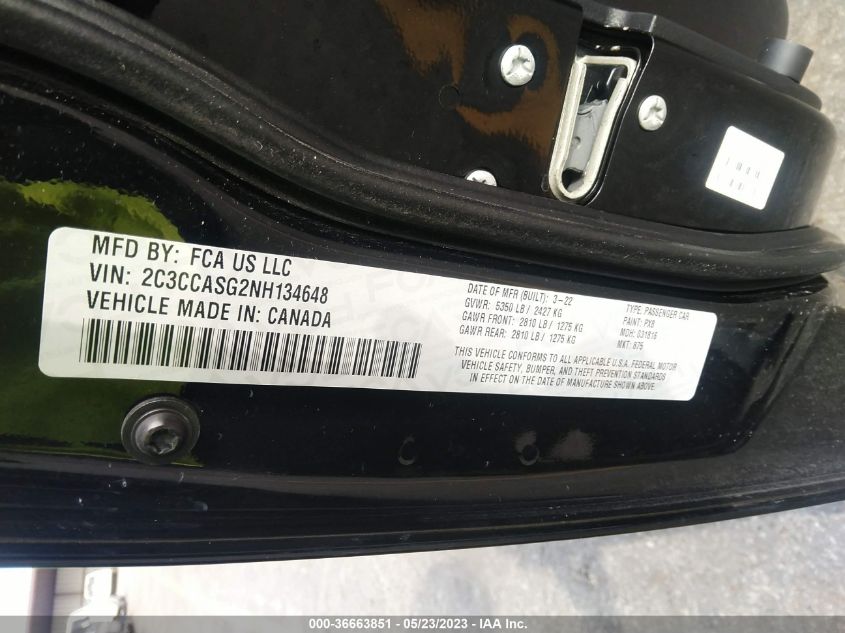 2022 CHRYSLER 300 TOURING L - 2C3CCASG2NH134648