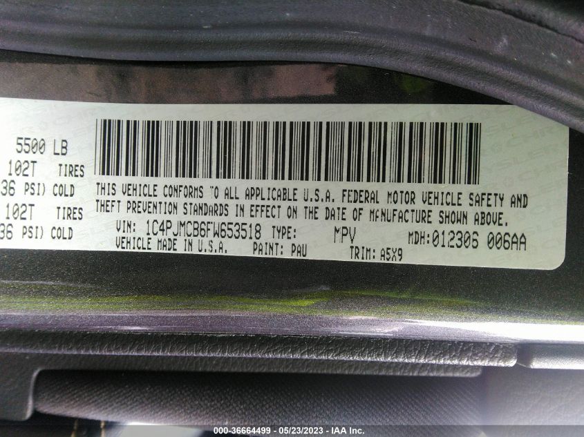 2015 JEEP CHEROKEE LATITUDE - 1C4PJMCB6FW653518