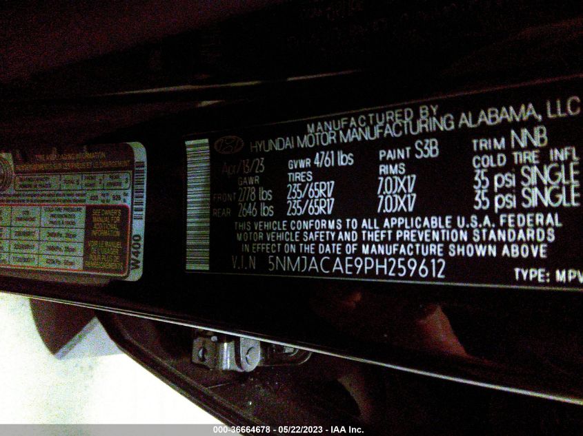 2023 HYUNDAI TUCSON SE - 5NMJACAE9PH259612