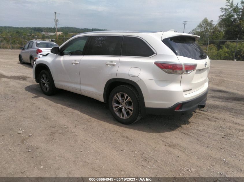 2015 TOYOTA HIGHLANDER XLE - 5TDJKRFH5FS174331